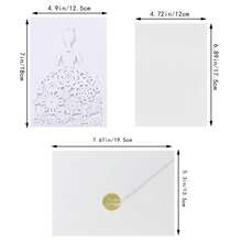 1PC Wedding Invitation Card, Holiday Greeting Card, Princess Hollow Out Beautiful Rose Girl Invitation Envelope Card - White - View 3