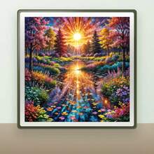 1PC DIY 5D Diamond Painting Kit Landscape Pattern - Round Full Diamond Art Mosaic Craft, Home Wall Decor, Frameless - No Frame - View 2