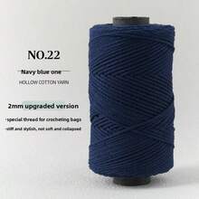 [1 buah] Benang Berongga Tebal Sedang 2mm, Benang Campuran Linen untuk Rajutan Tangan DIY Topi dan Tas - Model baru - View 31