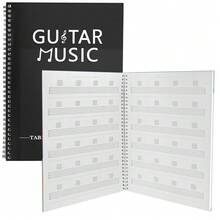 A4 Large Size Thickened Guitar Music Composition And Practice Tablature Notebook, 50 Sheets/100 Pages, Guitar Tablature Notebook With Blank Chord Diagrams, Cover Inside With 56 Common Guitar Chord Diagrams - Black - View 11