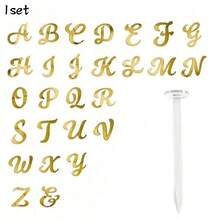 27pcs/10pcs Mirror Gold Letter & Number 0-9 Cake Toppers, Perfect For Wedding, Birthday Party Cake Decoration - Gold - View 7