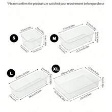 1/4/5/6/18 Peças Caixa de Armazenamento de Cosméticos Estilo Gaveta Transparente, Organizador de Compartimento de Mesa, Adequado para Cosméticos, Joias, Cuidados com a Pele, Artigos de Papelaria e Suprimentos de Cozinha, Presente Perfeito para Mulheres - Transparente - Visão 9