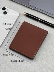 HOVI'S Men's Slim Bifold Wallet - Navy Blue Compact Front Pocket Wallet With Quick Access ID Window, Multiple Card Slots, SIM Card Slot And Cash Compartment - Brown - View 7