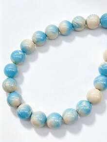 1pc Bohemian Round Bead Faux Agate Exaggerated Minimalist Women's Beaded Necklace Party Gathering Colorful Neck Chain - Mixed Colors Random - necklace - View 9