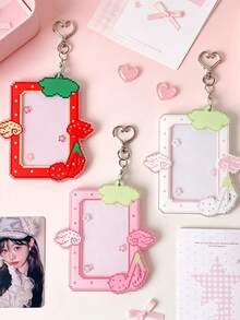 1 PC Pixel Style Angel Card Holder, 3-Inch Storage And Protection Case, Idol Idol Idol Card Display Pendant Set, First Day Of School - Multicolor - View 2