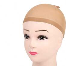 4 Peças Toucas de Peruca de Náilon Elásticas para Mulheres, Toucas de Meia Leves e Respiráveis com Faixa Elástica Larga, Redes de Cabelo Confortáveis para Perucas, Cosplay, Maquiagem de Palco, Penteado Diário e Proteção de Cabelo, Disponíveis em Bege, Marrom e Preto - Multicolorido - Visão 12