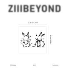 One Piece Sweet Bunnies 草本主題可愛小兔圖案紋身貼紙，韓系 Y2K 風格，防水防汗、不反光 - 黑色 - 查看 4