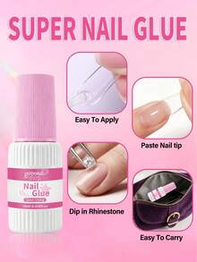 GELPOLISH Super Strong Nail Glue 6pcs/Set 10ml Bottle Quick Dry Waterproof Long Lasting Nail Adhesive Suitable For Fake Nails - 10ml - View 7