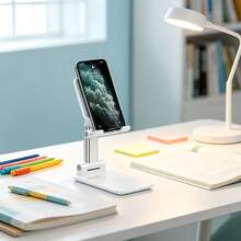 1pc Multi-Function Foldable Phone Stand, Portable Adjustable Tablet Holder, Universal Desktop Bedside Live Streaming Stand, Hands-Free Video Viewing, Suitable For Home Office - Multicolor - View 6