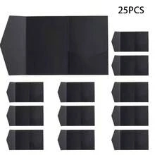 2026F00041319 25/50pcs Tri-Fold Pocket Wedding Invitation Covers, Engagement 15th Anniversary Birthday Baptism Simple Invitation Envelopes, DIY Invitations, 5*7 Inch Pocket Invitations, Customized Invitations, Wedding Cards, Invitation Cards - one-size - View 18
