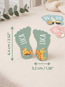 Custom Shoe Labels With Cute Giraffe Design, Personalized Text. 2/12/24/48Pcs Available, Ideal For Marking Children's Shoes For School Use. - Multicolor - View 7