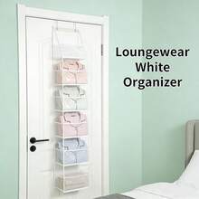 4/6-Grid Foldable Hanging Storage Bag, Can Store Clothes, Snacks, Toys And More. Comes With 2 Hooks, Conveniently Hang On Walls, Cabinets And Doors. This Multi-Functional Wall-Mounted Storage Bag Is A Dorm Essential, Fashionable Room Decor, Perfect For Saving Closet Space - Multicolor - View 3