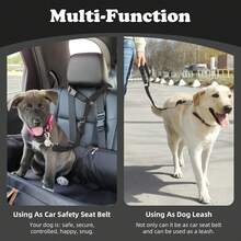 1組可調節寵物車用安全帶，耐用易穿戴，適合小型/中型/大型犬貓車內旅行，防碰撞防啃咬，適用於小型/中型/大型寵物 - 彩色 - 查看 6