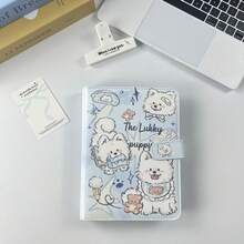 A5 Minimalist Cat-Themed Leather Loose-Leaf Notebook, Portable Large-Capacity Sticker Organizer, Can Be Used As A Notebook Set, Folder, Sticker Collection Book, Photo Storage Bag, Photo Album, Savings Planner, Journal, Notebook Or Office Stationery. - A5 Leather Cat and Dog Binder - View 13