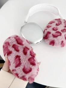 Casing Pelindung Silikon Kreatif Berwarna-warni Motif Leopard Apel Merah Muda yang Kompatibel dengan Headphone Max, Penutup Transparan yang Kompatibel dengan Earcup Max, Tas Penyimpanan Headband, dan Casing Gel Lembut Dekoratif. - MultiWarna - View 3