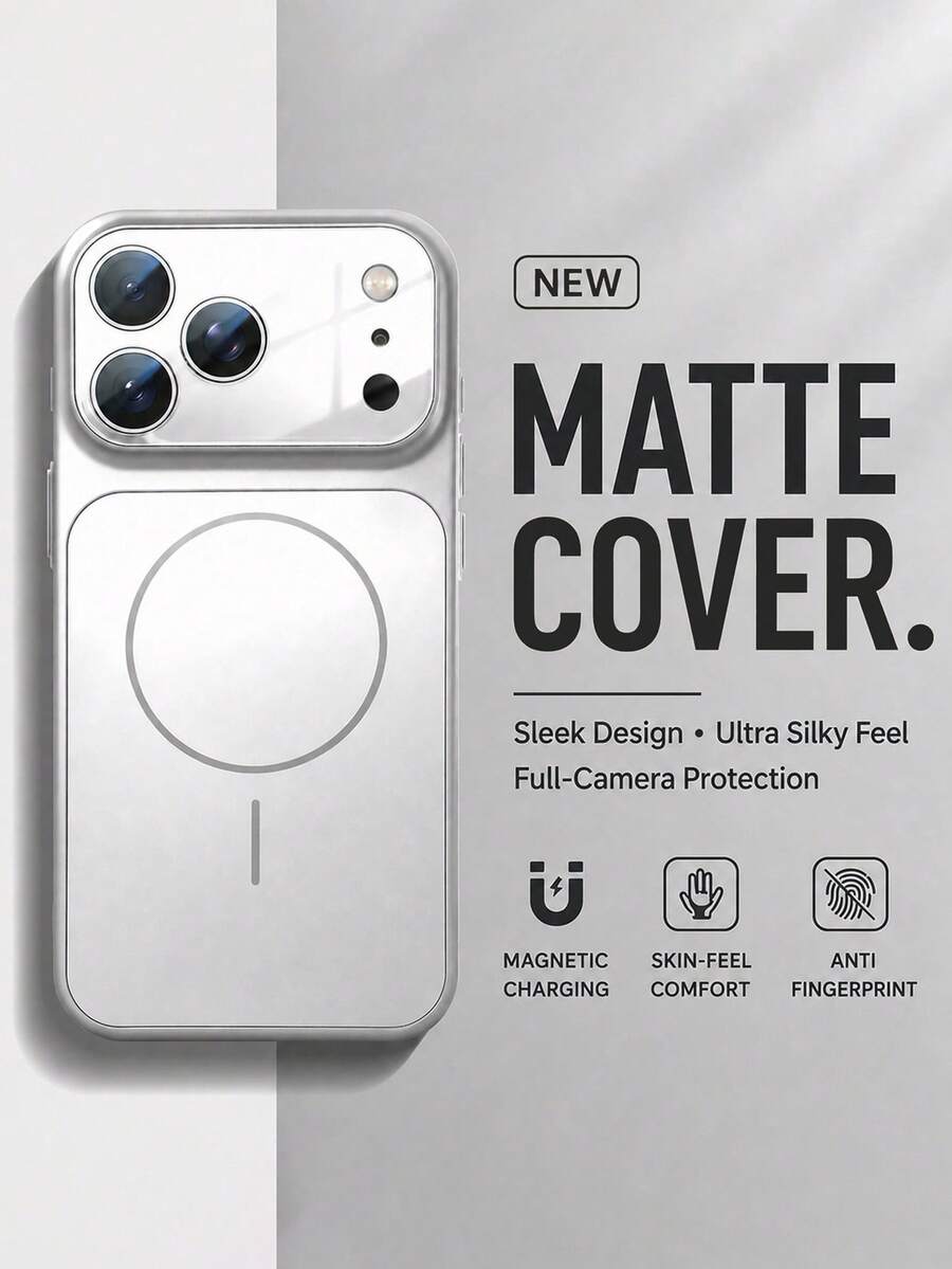VRNOEI 熱門啞光超滑觸感手機殼，相容 iPhone 17 Pro Max、11 12 13 14 15 16 Pro Max，大鏡頭相機保護，防刮耐磨、防指紋，支援無線充電，防震手機殼