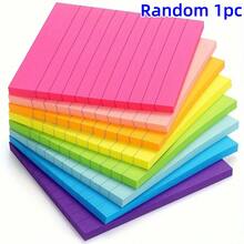 10/5/3/1pc Colorful Sticky Notes (50 Sheets/Pad) Striped Paper Sticky Notes With Strong Adhesive, School Supplies, Learning Essentials, Office And Home Memo Pads, Multiple Colors, Creative Memo Notebook, Tear-Off Notepad, Suitable For Office And Home Use - Multicolor - View 10