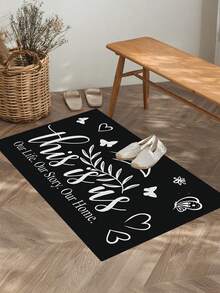 1pc Non-Slip Oil-Resistant Absorbent Kitchen Mat, Simple Rectangular Dirt-Resistant Carpet, Suitable For Living Room, Bedroom, Hallway, Bathroom And Laundry Room Polyester Carpet, Suitable For Indoor And Outdoor Home Decor. - Multicolor - View 4
