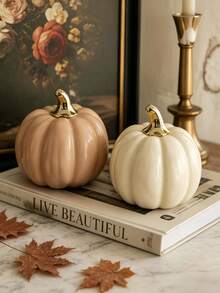 1pc Modern Minimalist Pumpkin Decorative Statue, Nordic Ins Style Home Decor, Autumn Decoration, Suitable For Living Room, Bookshelf, Entryway, Storage Rack, Desktop, Fireplace Mantel, Perfect Gift For Pumpkin Lovers And Housewarming - Multiple Styles - View 6