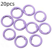 20pcs/Pack Colorful Metal Round Spring Rings 23mm, Dopamine Open Split Rings, Handmade Jewelry Key Chain Clasp DIY Accessories, Bag Buckle Spring Hook Pendant Materials - Spring Ring - View 10