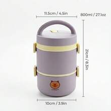 Portable 304 Stainless Steel Thermal Lunch Box, Sealed Leak Proof Bento Box, Dishwasher & Microwave Allowable,Reusable Fruit Salad Food Storage Container, Suitable For Student And Adult Use In School, Office,Picnic, Travel,Back To School - Multicolor - View 30