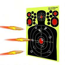 15/20pcs Human-Shaped Targets, Made Of Reactive Splatter And Fluorescent Paper Material, Suitable For Shooting Training - Multicolor - View 6