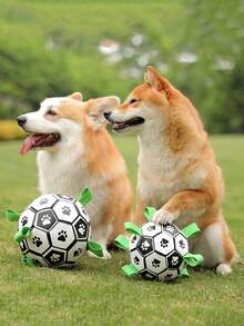Pet Dog Toy Built-In Webbing Football Interactive Dog Toy Indoor Outdoor Dog Toy Regular Dog Football Available For Large, Medium, And Small Dogs - White - View 10