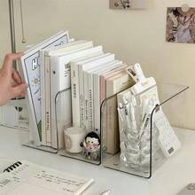 2/4pcs Transparent Bookshelf, Transparent PET, Large Capacity, Minimalist Design, Multiple Styles Available. Suitable For Bedroom Bookshelf, Bookshelf, Bookcase And Home Storage Box - View 1