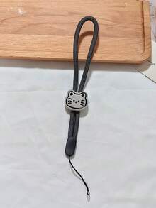 1 Stück Stück einfarbige verstellbare dünne Nylon-Handgelenk-Schlaufe für Handy, niedliche Cartoon-Katzen-Gesicht-Dekoration Anti-Verlust-Handgelenkband, geeignet für tägliche Kombination als Schlüsselanhänger, Taschenanhänger-Accessoire - Verschiedenfarbig - Übersicht 4