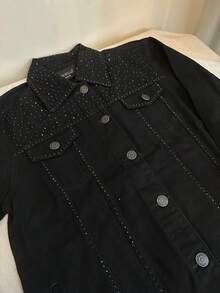 pthirillo Women Denim Jackets & Coats - 黑色水鑽之夜 - 查看 7