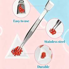 KLONKEE Bead Picking Tool Set, Includes Triangle Bead Sorting Tray And Scoop Tweezers, Suitable For Jewelry Sorting, Jewelry Making And DIY Bracelet Crafting - Multicolor - View 3