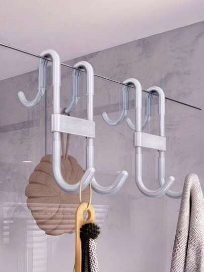 1 pieza Gancho para puerta de ducha, puede colgar ropa, abrigos, toallas, gancho multifuncional de alta resistencia, gancho para puerta de vidrio de ducha de baño