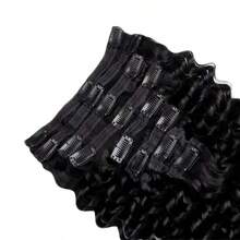 Deep Wave Clip In Hair Extensions Human Hair Brazilian Clip In Natural Black Color Clip Ins Remy Hair 16-26 Inch For Women - Natural Black - View 6