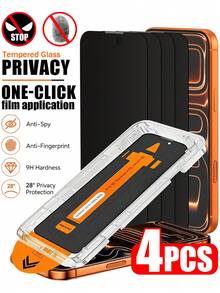 Gorilla Hero 4pcs-Privacy Screen Protector, High Surface Hardness, Resistant To Scratches From Keys, Coins And Other Hard Objects, Smooth And Delicate Surface, Responsive Touch. Anti-Fingerprint Coating Reduces Oil Adhesion, Water-Resistant Design Improves Durability. Compatible With IPhone Duo/18 Promax/18 Pro/18/17e/17 Pro Max/17 Pro/17Air/17/16e/16 Pro Max/16 Pro/16 Plus/16/15 Pro Max/15 Pro/15 Plus/15/14/13/12 And Other Models - Black - View 17