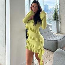 Women Short Dresses - Yellow-green - View 4