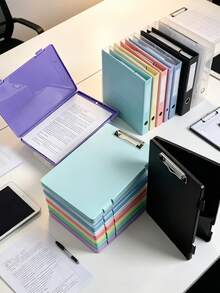 Writing Board/Folder With Storage Function, With A6 Storage Bag, Can Store Cash, Multi-Functional Writing Board, School And Office Supplies, Writing Board With Storage Function, Document Digital Electronic Product Storage Box, Home Financial Classification Ledger, Savings Folder, Suitable For Home, School, Dormitory, Office, Gift For Friends, Family, Classmates, Boys, Girls, Teachers, Back To School Season, Graduation Season - Multicolor - View 3