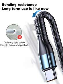 Durcord MFI Certified 3-In-1 Multi-Function Charging Cable, Up To 120W, Supports Type-C Fast Charging, Perfect For IPhone, Android Phones And Tablets, Compatible With IPhone 16/15/14/13/12/11, S24/S23/S22/S21 And More - Blue Black - View 9