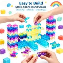 60 piezas - Nee - Bloques de construcción de silicona suave y sensorial - Bloques de construcción realistas para apilar y ensamblar - Juguete interactivo familiar pequeño - Regalo sorpresa para amigos - Multicolor - Ver 8