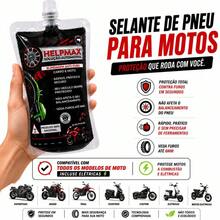 Vacinas Selante Original Para Pneu De Moto  Anti Furo 500ml - Help Max - Tamanho Único - Visão 10