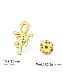 LIKGREAT 1pc Ins Minimalist Geometric Lightning Brooch, Gold & Silver Dual-Tone Stainless Steel Pin For Jacket, Bag, Chest Decoration, Unisex - Brooch Series - View 18