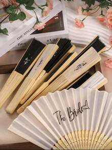 Wedding Silk Folding Fan, Suitable For Wedding Occasions, Decoration Items For The Bride's Party, Or As A Gift For Bridesmaids Or Wedding Decorations. - Multicolor - View 3