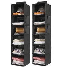 1pc Non-Woven Fabric Hanging Storage Bag, Underwear Storage Bag, Closet Organizer Hanging Bag, 3D Wardrobe Storage Organizer Bag, Durable Washable Dust-Proof Moisture-Proof Multi-Functional Hanging Storage Bag, Home Clothes Storage Bag, Multi-Layer Linen Drawer 3D Storage Bag - Black - View 13