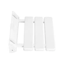 Wall Mounted Foldable Shower Bench, Collapsible Wall-Mount Seat With Slatted Board Design, Space Saving Wall Fixed Stool For Entryway, Shower Room, Corridor Temporary Sitting Use - White - View 11