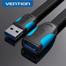 Kabel Ekstensi USB 3.0 VENTION, Kabel Ekstensi USB Male ke Female, Transfer Data Kecepatan Tinggi 5Gbps, Cocok untuk Mouse, Keyboard, Flash Drive, Hard Drive Eksternal, Kamera, Printer, dan Perangkat USB Lainnya - Hitam - View 1