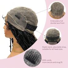 Janyuwool 36" Butterfly Locs Full Lace Knotless Braided Wigs For Black Women Lace Frontal Braid Wig Human Hair Blended Full Double Lace Braided - ColorE - View 3
