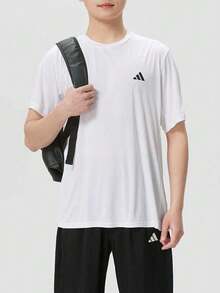 Adidas Men's Crew Neck Breathable Quick-Dry Running T-Shirt White - White - View 1