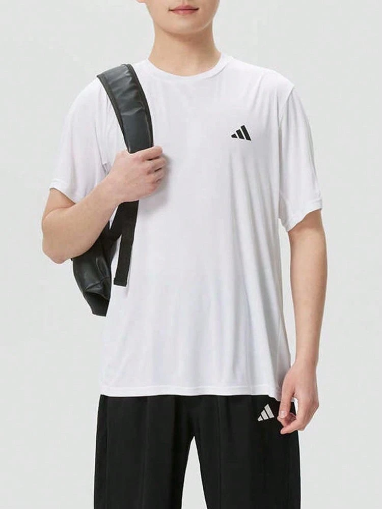 Adidas Men's Crew Neck Breathable Quick-Dry Running T-Shirt White - White - View 1