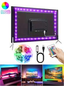 Bedroom Decor LED Light Strip, USB Plug 5V 1m/3.28ft-5m/16.4ft Smart Rope Light Strip With 24-Key Remote Control, Easy To Install Light Strip Suitable For Bedroom, Stairs, Kitchen - LED Light Strip - View 2