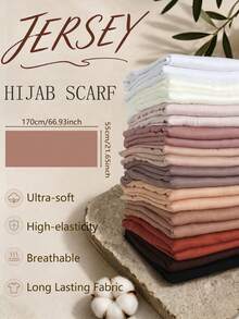 1PC Women's New Style Plus Size Hijab Long Scarf Solid Color Casual Soft - Dusty Blue - View 5