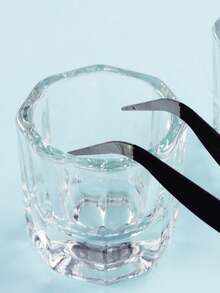 Nail Crystal Liquid Cup - Transparent Glass Nail Monomer Liquid Bowl, Wetting Tray, Acrylic Powder Holder, Acrylic Glass Jar For Nails - Clear - View 3